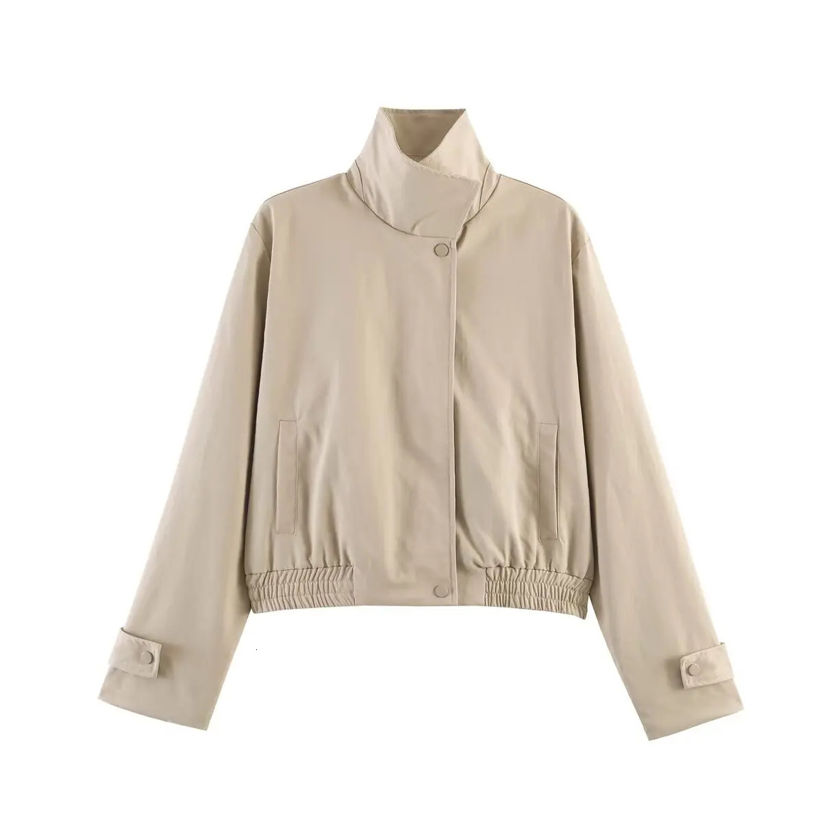 Womens Jackets Solid Cropped Coat Long Sleeve Outwear 2026 zanban Elegant Fashion Chic With Pockets Woman Bomber Jacket 260717BJ