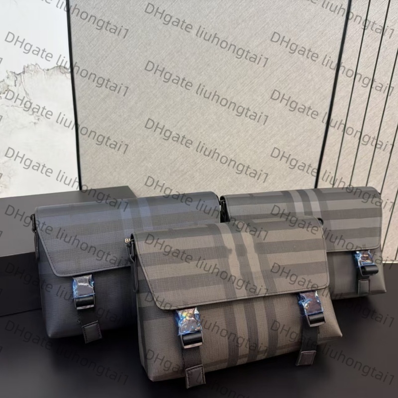 Schoudertas voor heren Heren Messenger Bag Rasterprint Patroon Ontwerp Crossbodytassen Grote opbergruimte voor werkreis Flip-Top postbodetassen