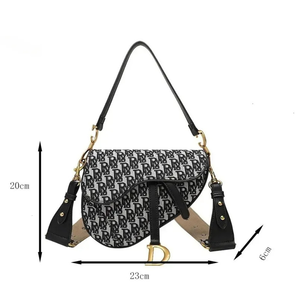 handbag saddle womens crossbody shoulder bag classic print leather solid color black designer bags s86