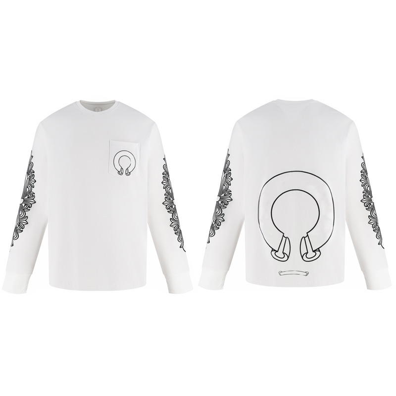 Chrome Long Sleeves Hoodie 2026 High Quality Designer T Shirt New Chromelys Shirt Sports Hip Hop Horseshoe Printed Loose Sleeve Sweater Jump Crosses