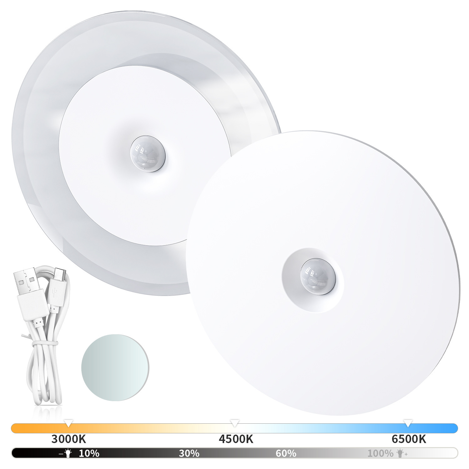 Lámpara LED creativa para mesita de noche, luz de noche con emisión lateral para habitación, pasillo, carga magnética, para armario
