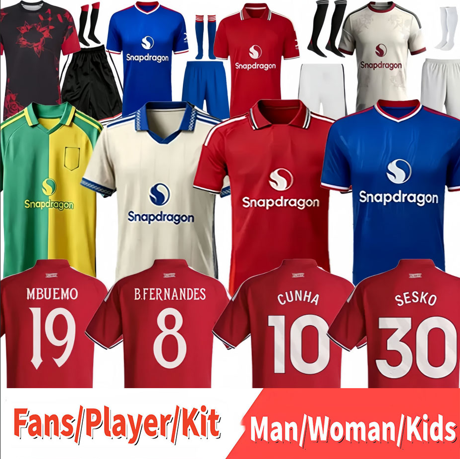 26 27ManUnited SESKO Soccer Jerseys CUNHAMBEUMO B.FERNANDES GARNACHO HOLUNDMARTINEZ CASEMIRO AMAD 2025 2026 2027ManchesterLY United football shirt m