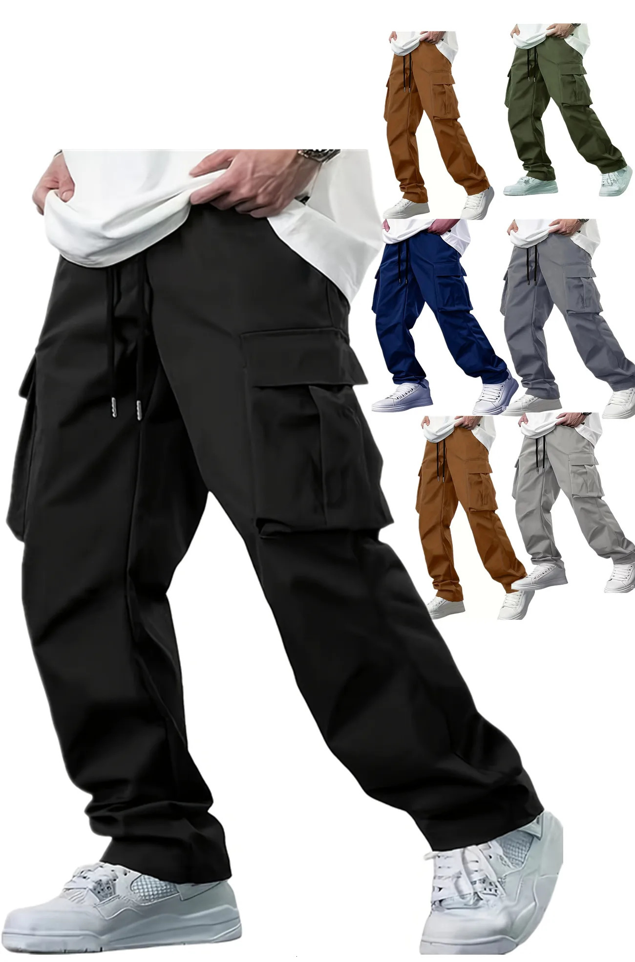 2026 Summer Mens Work Pants European and American Independent Station Drawstring Multi Pocket Casual 260717banjia
