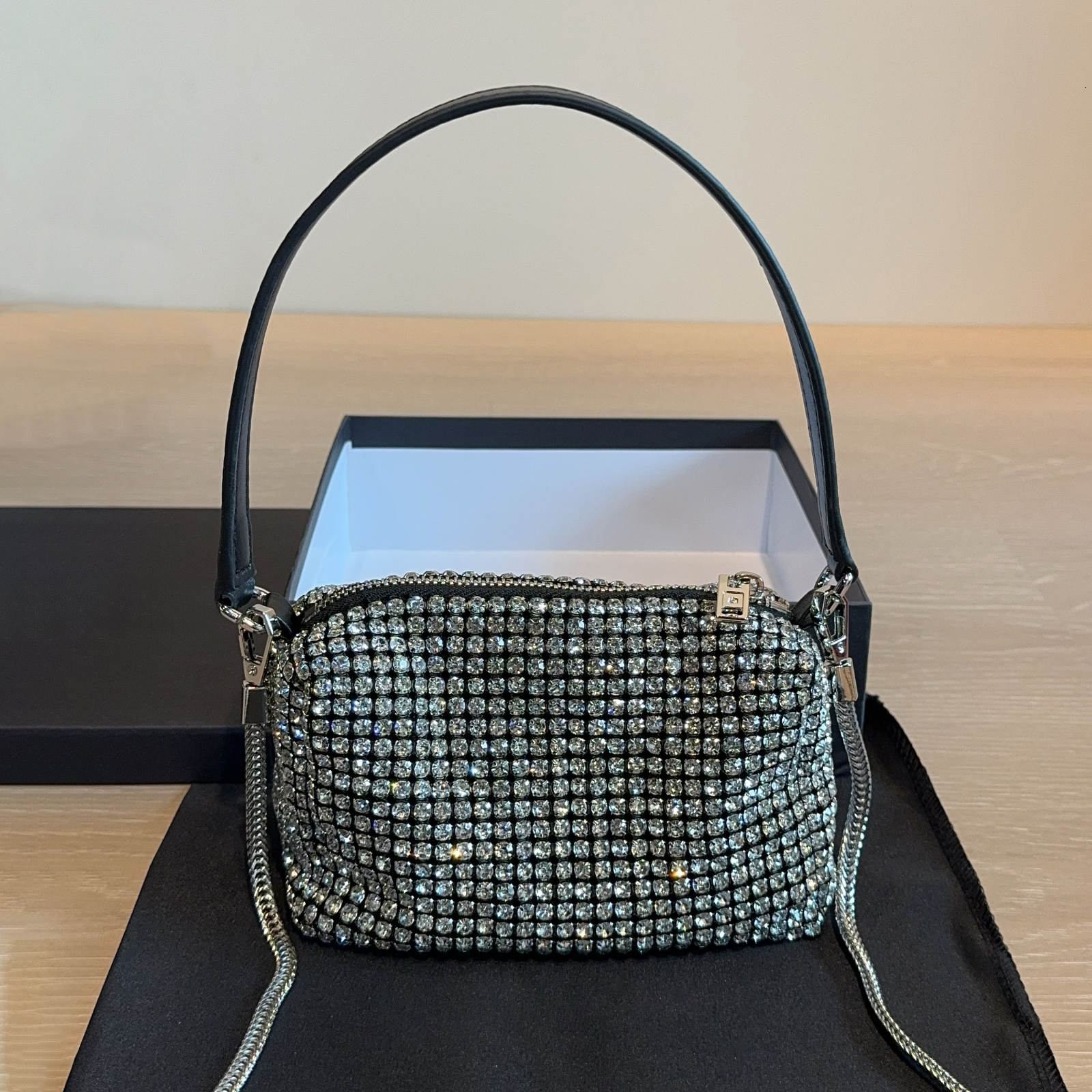 Designer bag Shoulder bag Rhinestone Crystal Mini Pillow Handbag Luxury Women hobo Top Handle underarm bag Chain bag Dual Use Handheld Square Purse