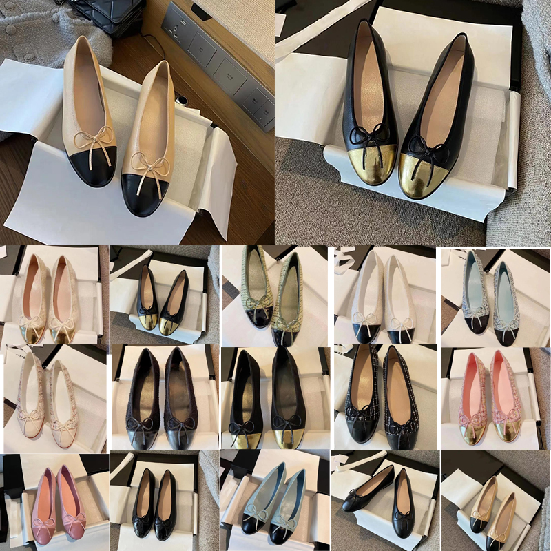 Sandales de créateur chaussures Paris designer noir ballerines chaussures femmes en cuir sans lacet ballerine luxe bout rond dames chaussures hab
