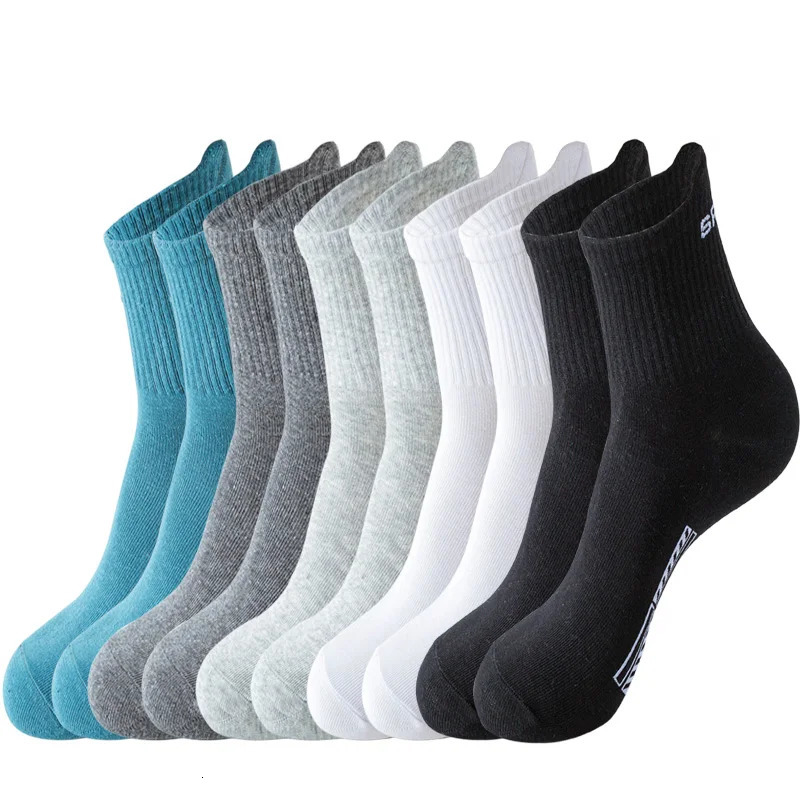 10Pairs High Quality Mens Socks Cotton Casual Breathable Man Run Sports Spring Autumn Male Sox Gifts Plus Size EUR3845 260713BANJIA