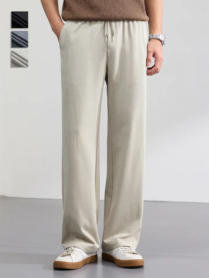 Lyocell Cotton Mens Casual Pants Breathable Straight Leg Loose Fit Elastic Waist Ice Silk Quick Dry Trousers Spring Summer 2026 260717banjia