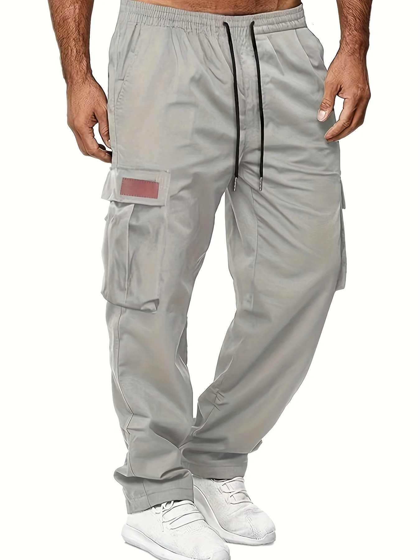 2024 Summer Mens Work Pants European and American Independent Station Drawstring Multi Pocket Casual 260717banjia