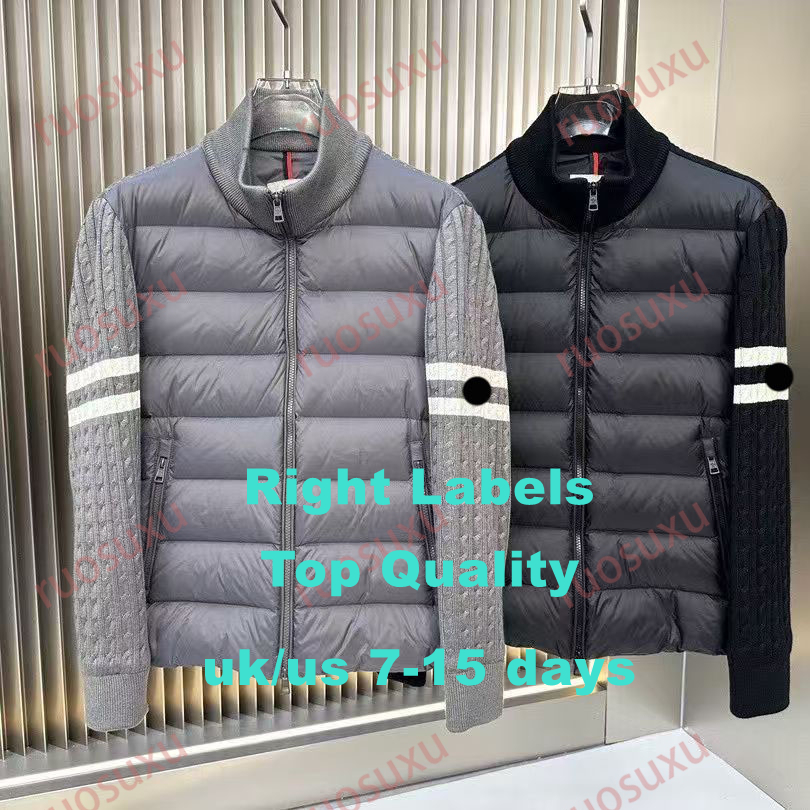 Mens Jackets Male Knitted Arm Embroidery Labels Designer Jacket Coat Cotton Hoody Zipper Casual Comic Bodywarm Winter Windproof Outwears Hoodies Ves