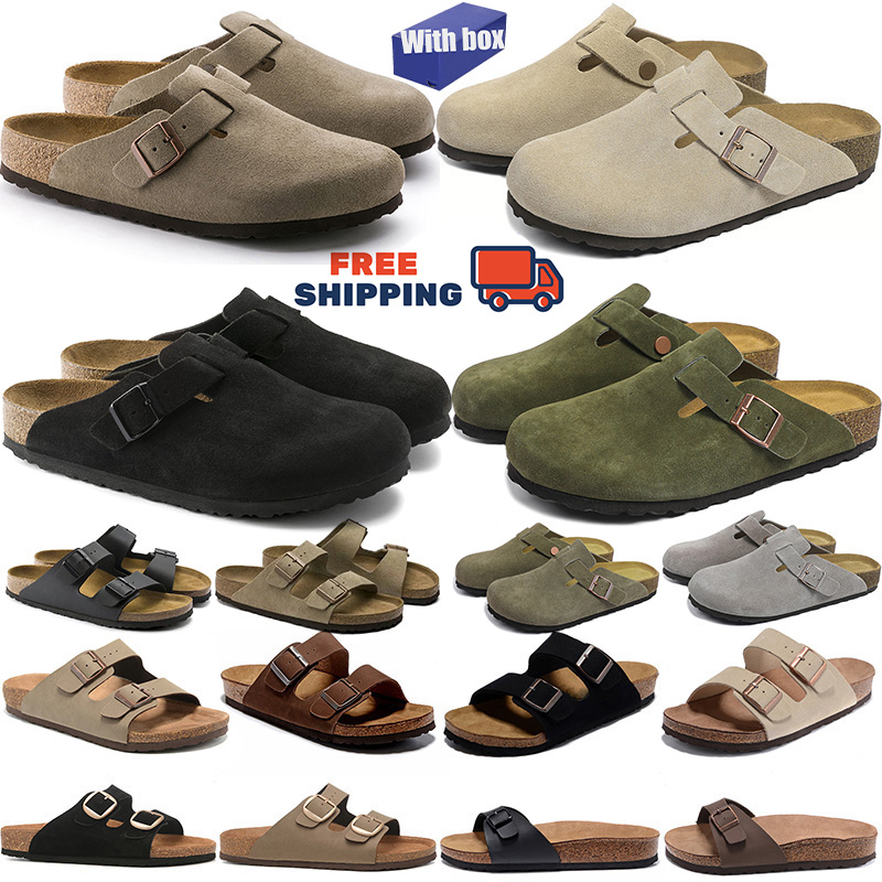 Free shipping with box slippers men designer sandals women clog slides suede patent leather Buckle clogs taupe slipper flip flops sliders slide s