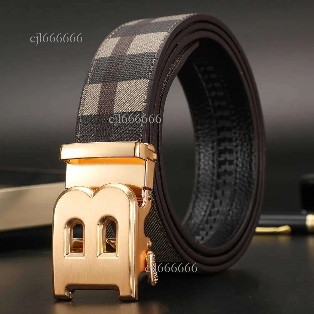 Bburberrybikini Belts High Quality Men Designer Luxury Brand Genuine Leather Bburberrys Waistband Male Metal Automatic Buckle Casual Fashionable Bb
