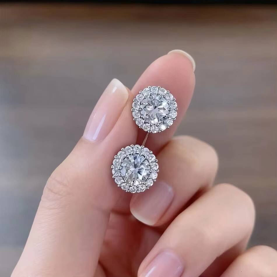 Huacan Lab Grown Diamond 1ct D VVS2 VS1 Cut 9k 14K Solid Gold Fine Jewelry Elegant Stud Earrings Unisex