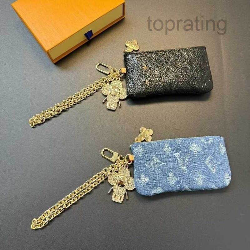 New Luxury Keychain High Quality Key Wallet Classic Fashion Key Ring Bag Charm for Men Women Mini Purse Card Holder Coin Pouch