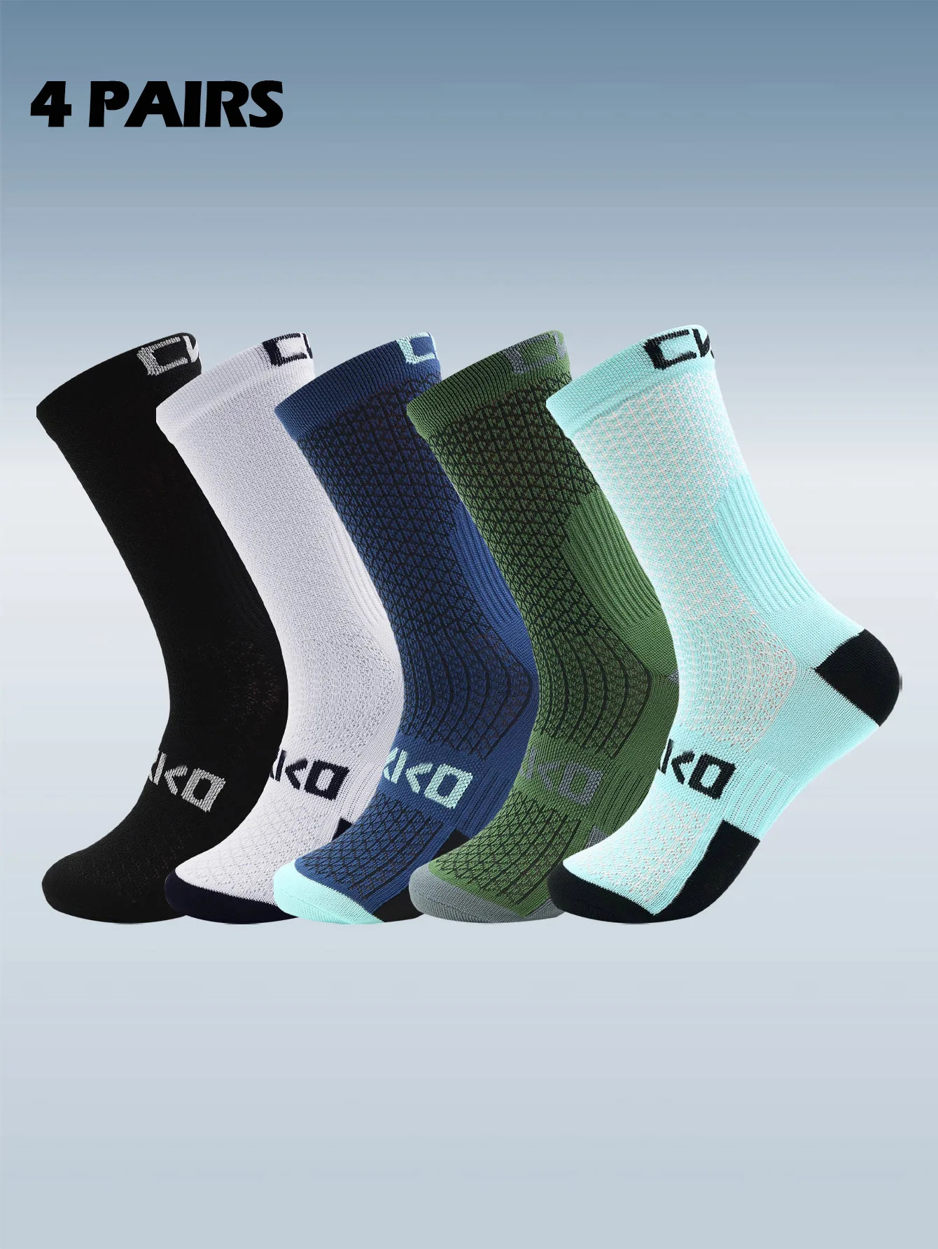 4 Pairs Athletic Performance Cycling Socks for Men Women Suitable Running Hiking Sport GymTennis Golf Worki 260713BANJIA