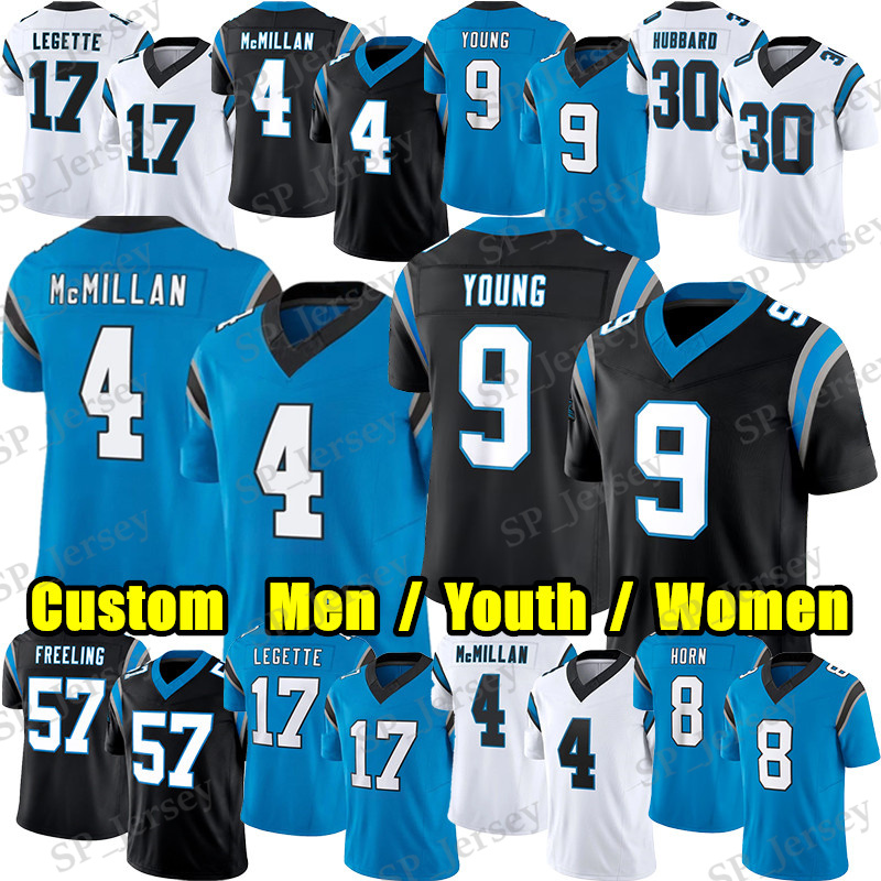 Custom Panthersjersey Carolina Football Jersey Tetairoa McMillan Bryce Young Xavier Legette Monroe Freeling Horn Chuba Hubbard Lee Hunter Jonathon B