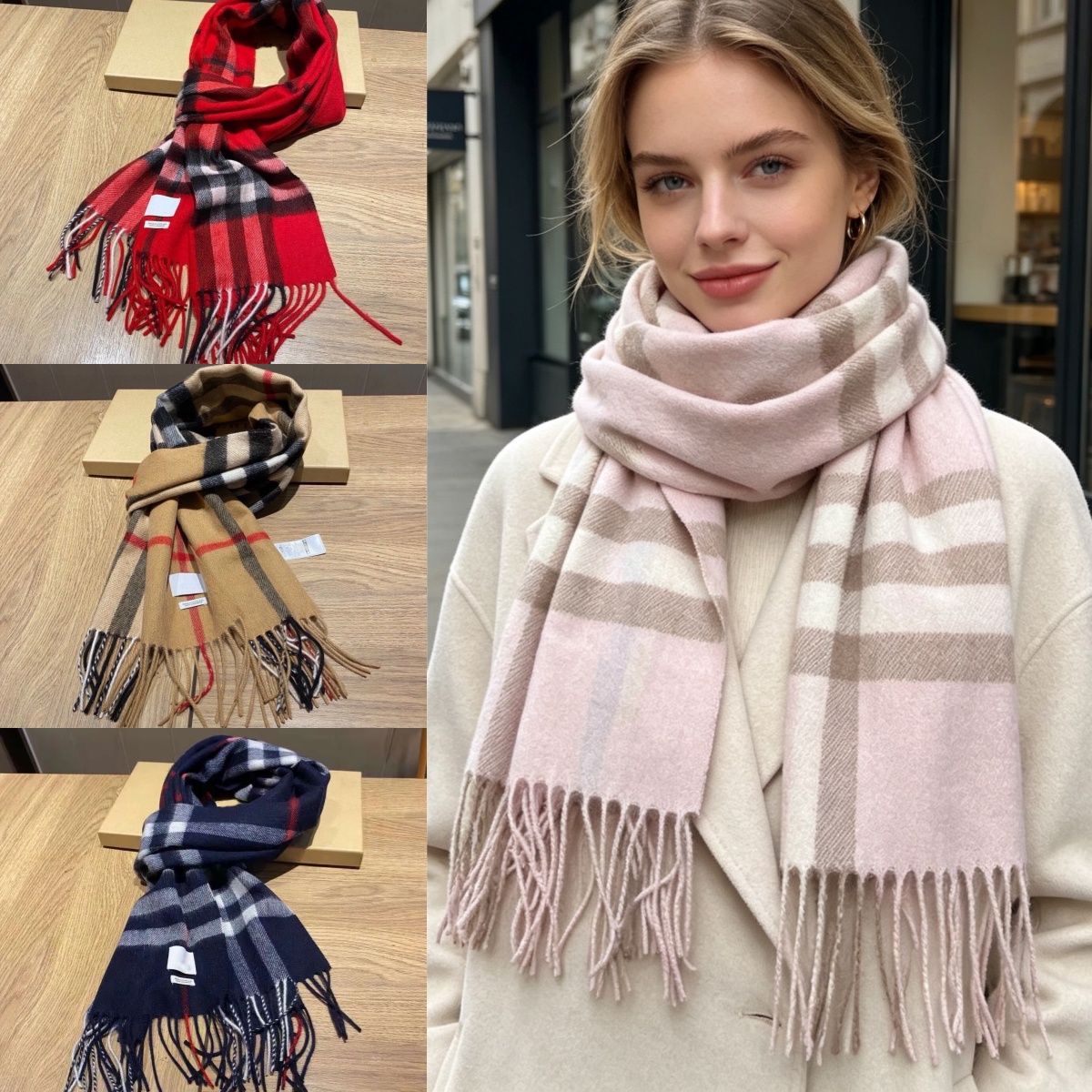 Winter Warm Plaid Cashmere Long Shawl Luxury Designer Soft Skin-friendly Muffler Unisex Couple Scarf 180x30cm Wraps