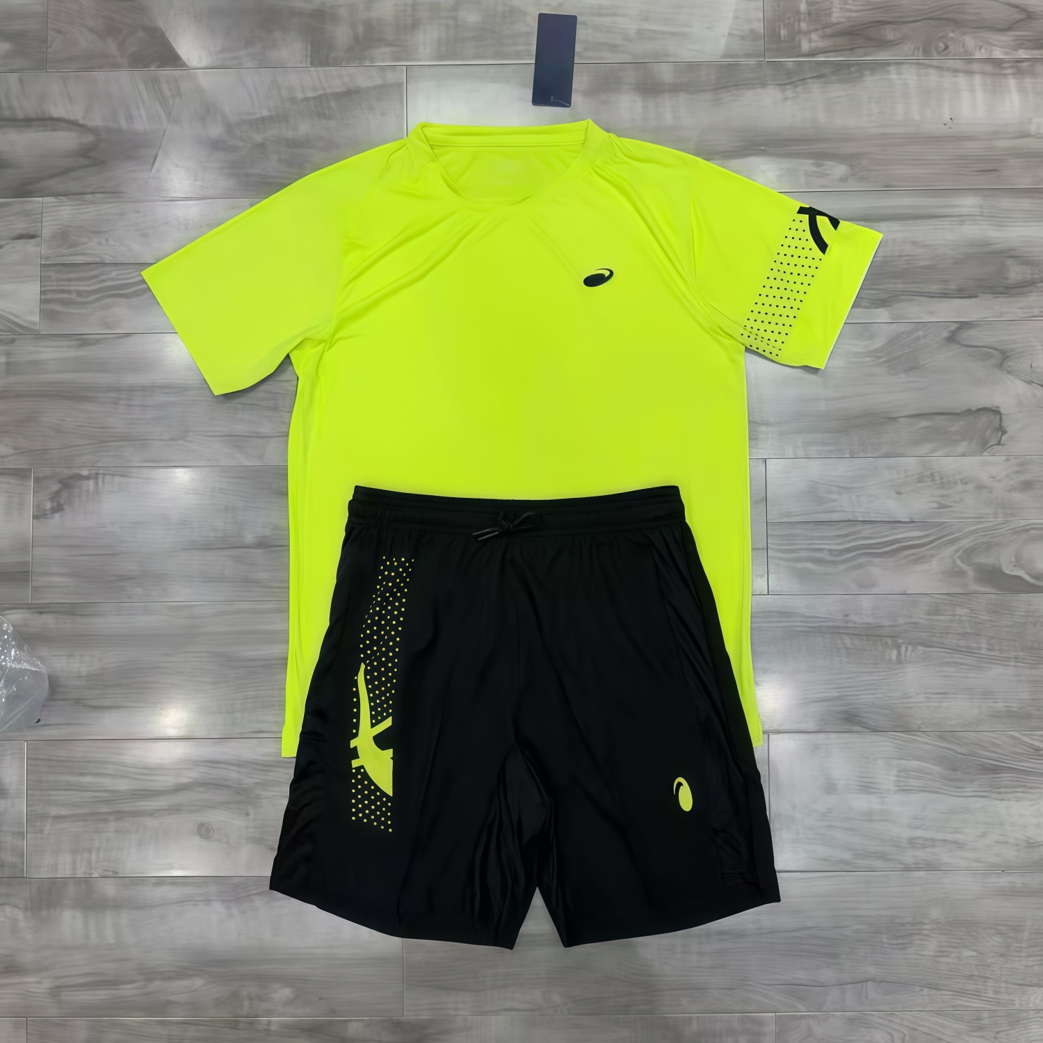 Asicsly Tracksuit Mens T Shirt Shorts Quick Dry Sports Suit Short Sleeve 2 Piece Set Jogging Training Mens Tracksuit Summer Quick-Dry Set For Runnin