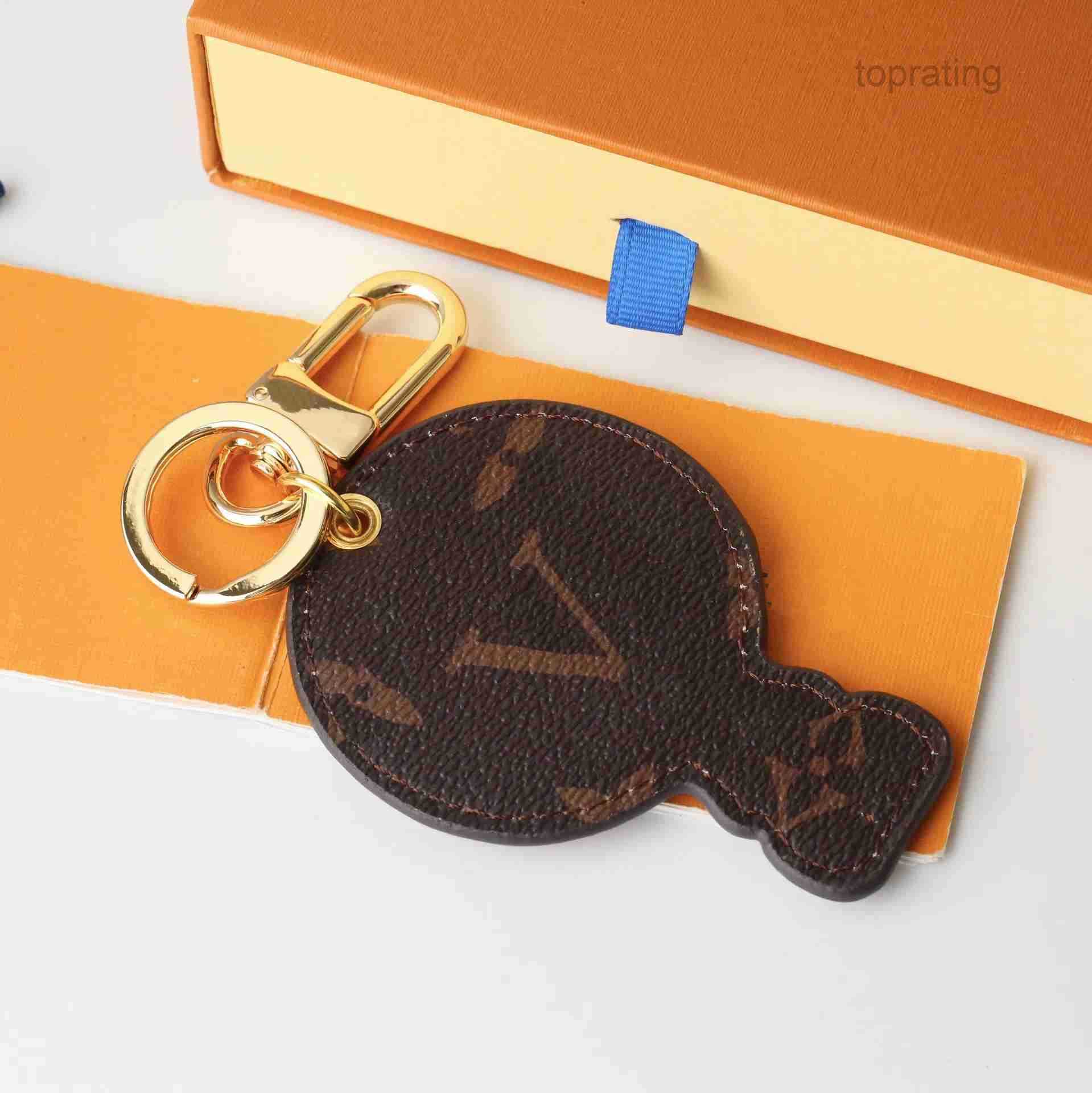 Balloon Hot Air Faux Designer Keychain Wallet Bag Charm Keyring Hang Leather Designers Women Men Coin Purse Alloy Pendant Key Ring