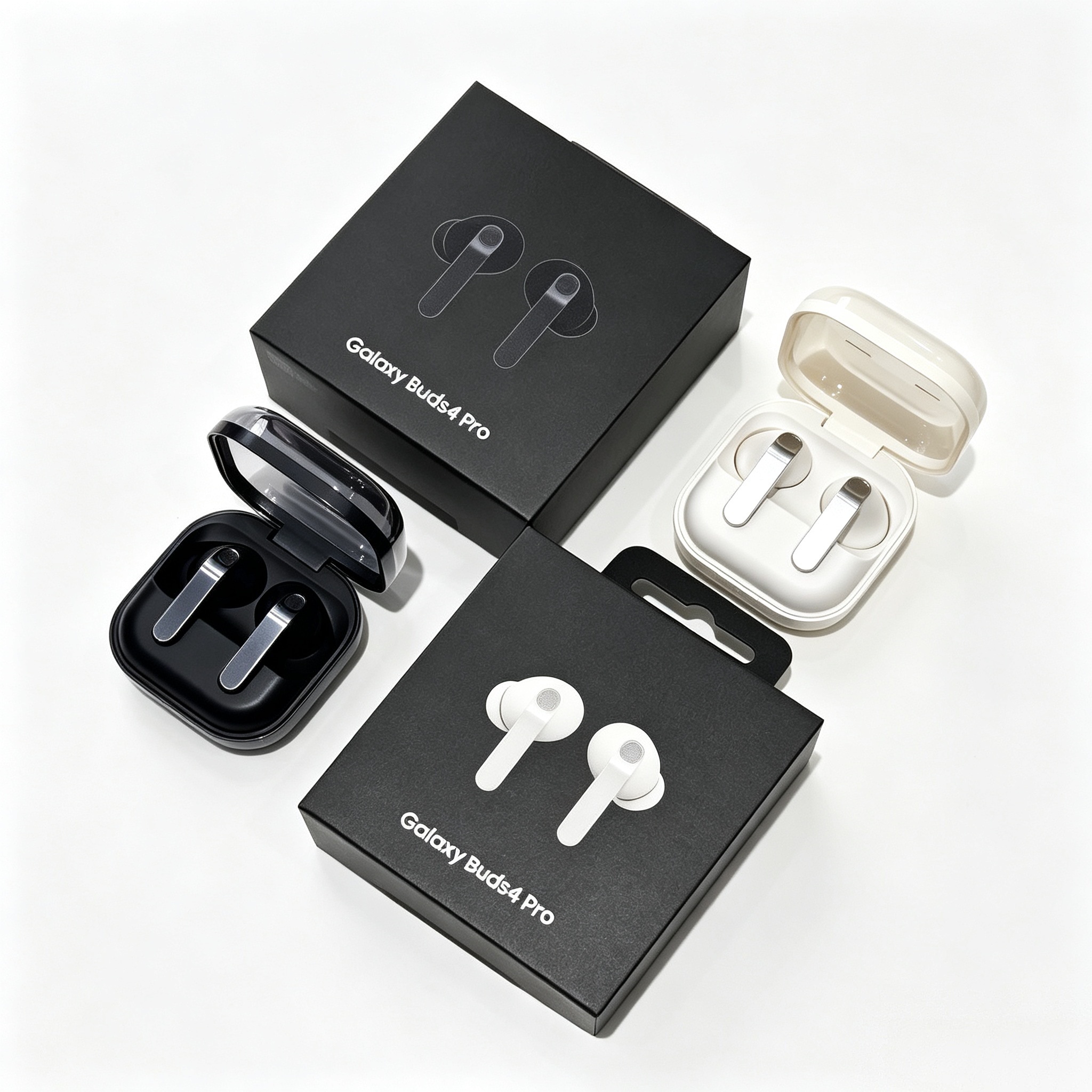 Protective case for Galaxy Buds Pro 3 and Pro 4 Bluetooth earbuds; features an in-ear sports design, high-definition audio quality, low latency, and