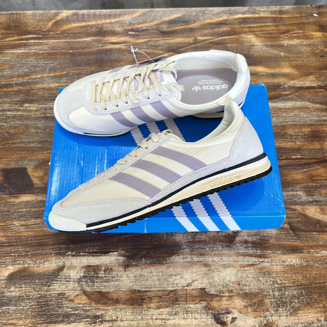 Originals SL 72 baskets crème lavande 3 bandes Nylon daim Vintage bas chaussures décontractées pour hommes femmes
