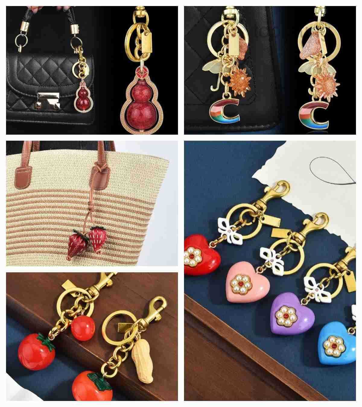 Newest Designer Lettered Keychain Rabbit keychain Bag Charm For Women Handbag Flower Pendant Charms Fashion Vintage Lovely Handbag Accessories