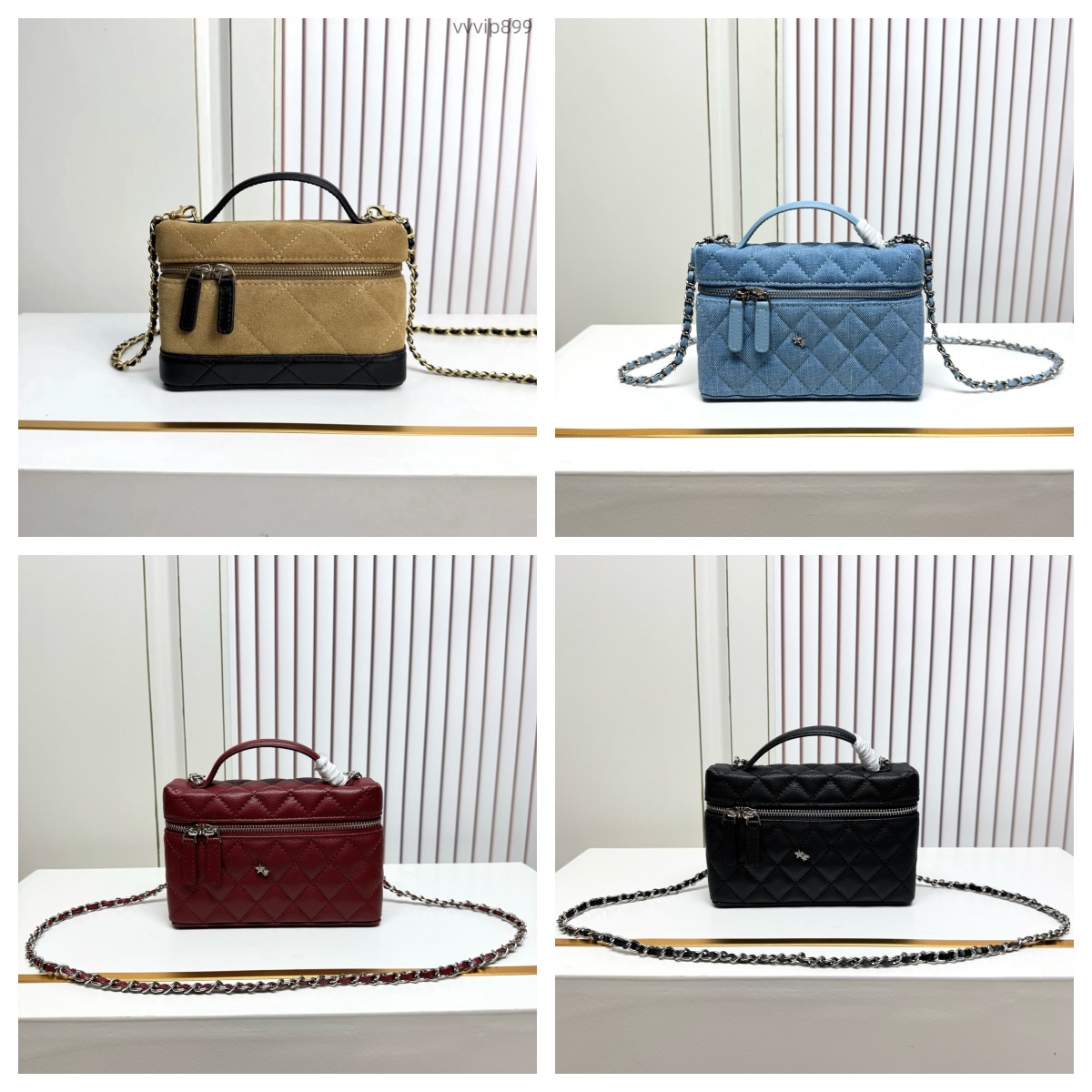 Women Designer Bag Vanity Bag 26A Double Zipper Luxury Bag Box Bag Top Handle Mini Bag Chain Mini Handbag Rectangular Cosmetic Bag Crossbody Bag Cha