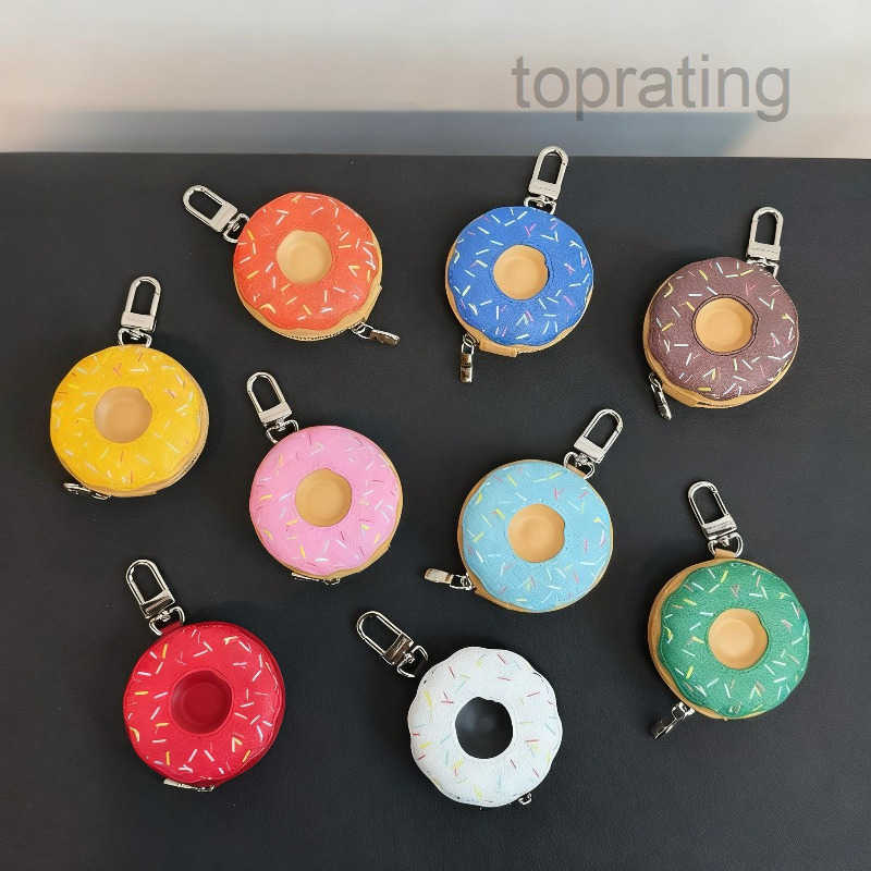 Designer Keychains Leather Donut-shaped Bag Charms Coin Purses Earphone Cases Classic Letter Prints Luxury Brand Unisex Fashion Accessories High-qua