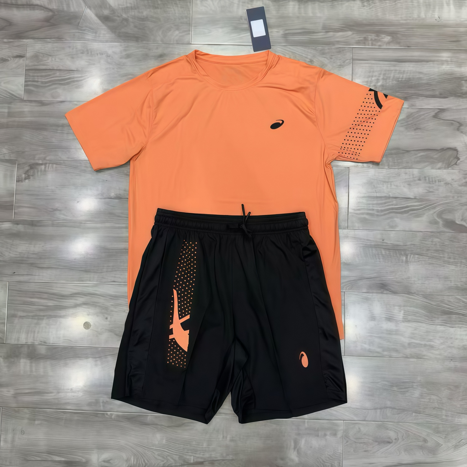 Asicsly Tracksuit Mens T Shirt Shorts Quick Dry Sports Suit Short Sleeve 2 Piece Set Jogging Training Mens Tracksuit Summer Quick-Dry Set For Runnin