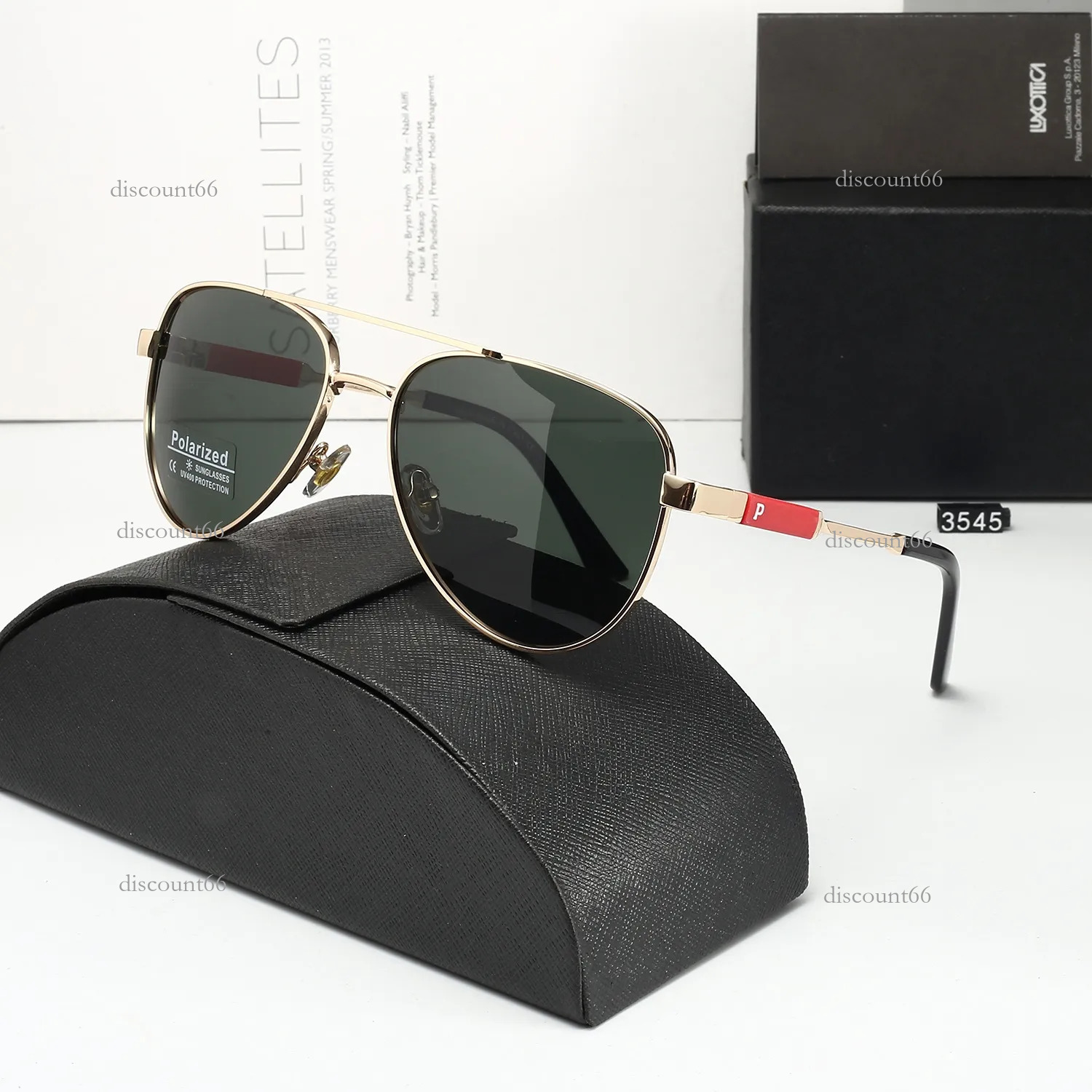 Designer pour hommes femmes verres polarisés pilote style de luxe classique léger cadre confortable Protection UV400 lunettes de soleil haut de g