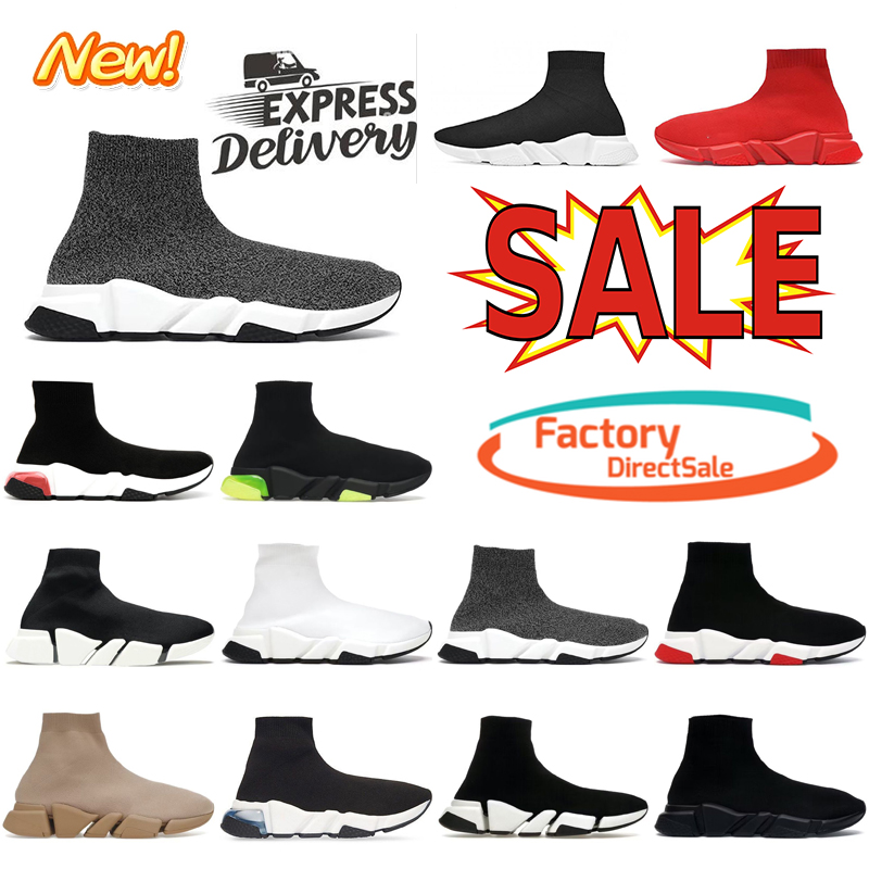 Designer sock shoes men women Geometric Shapes Black White Hook-and-loop Chunky Sole speed runner casual shoe