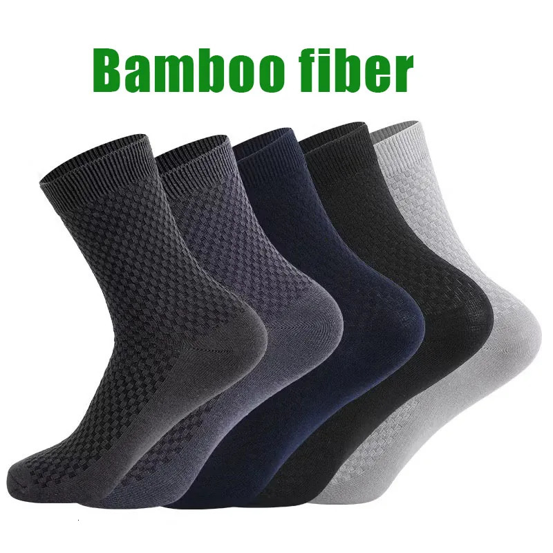 5PairsLot Mens Socks High Quality Bamboo Fiber Business Breathable Deodorizing Casual Large Size EU38 260713BANJIA