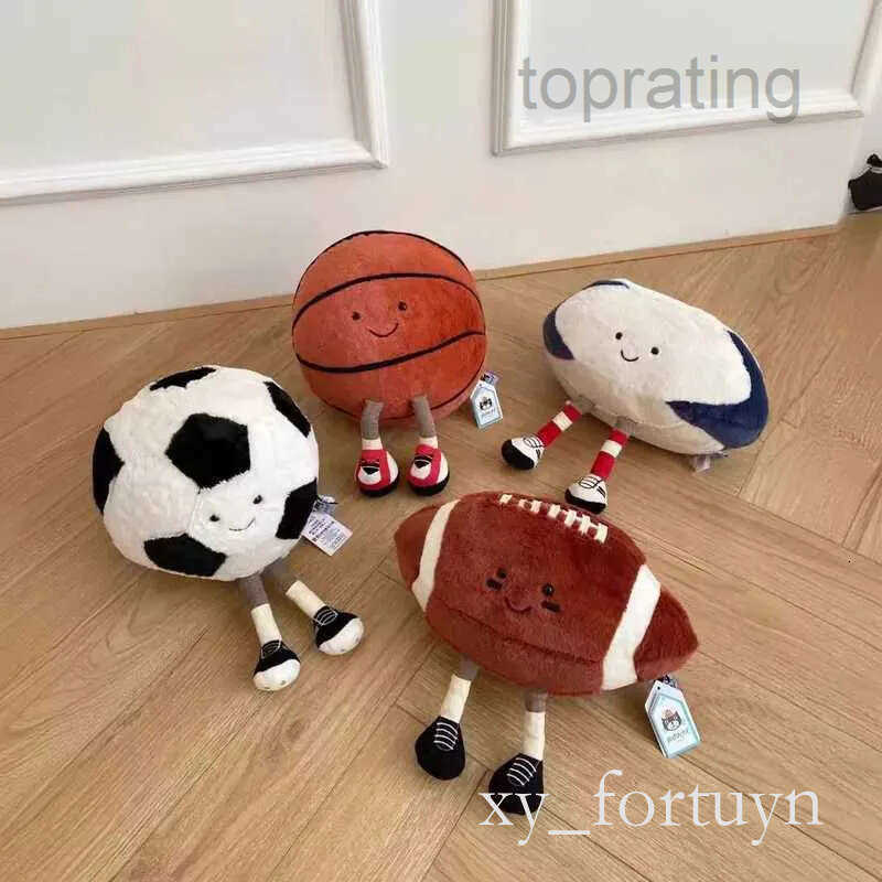 With box New Jellycat Fun Ball Sports Dolls Home Bedroom Plush Toys Cute Doll Decorations Car Ornaments Collection Popular Holiday Gifts