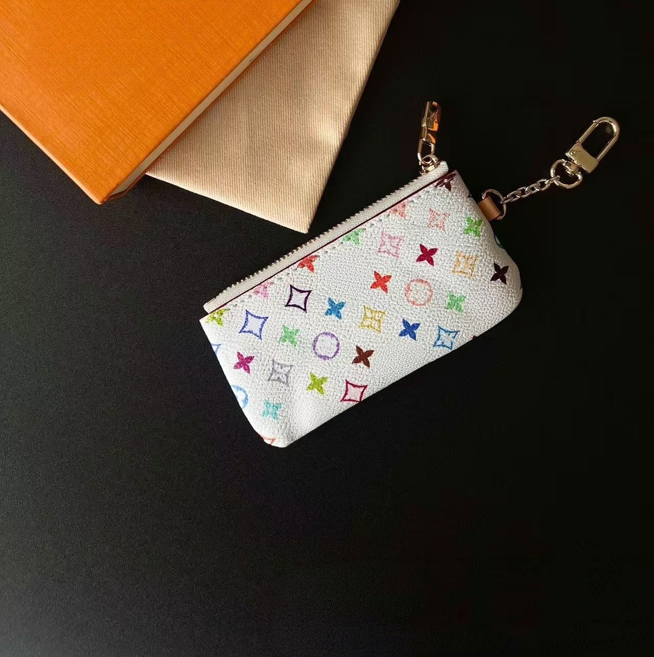 12A Designer wallets POCHETTE CLES Keychain Ring KEY POUCH coin purse Luxurys Damier leather Credit Card Holder small zipper purses Wallet