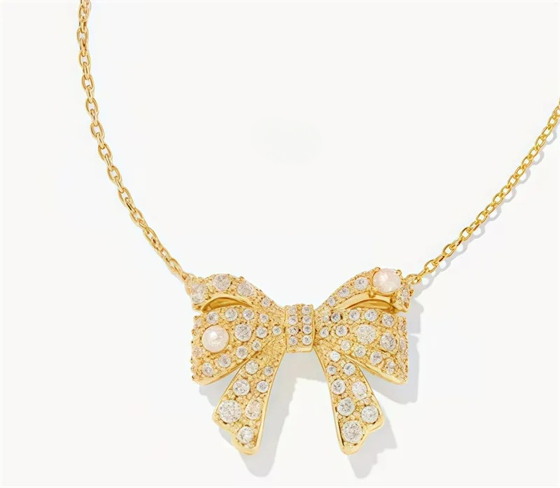 Tendance luxe plaqué or chaîne pendentif colliers de créateurs Kendara Scott élégance arc bijoux exquis charme collier de diamant nouvelle dame d