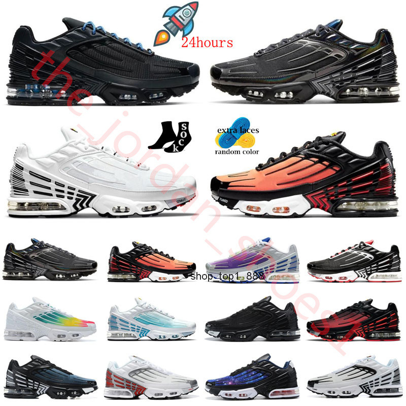 Running Shoes Women Mens TN Plus 3 Tuned III Grey White Silver Total Crimson Black Multi Light Bone Laser Blue Green Aqua Red tns Trainers Tn3 Runne