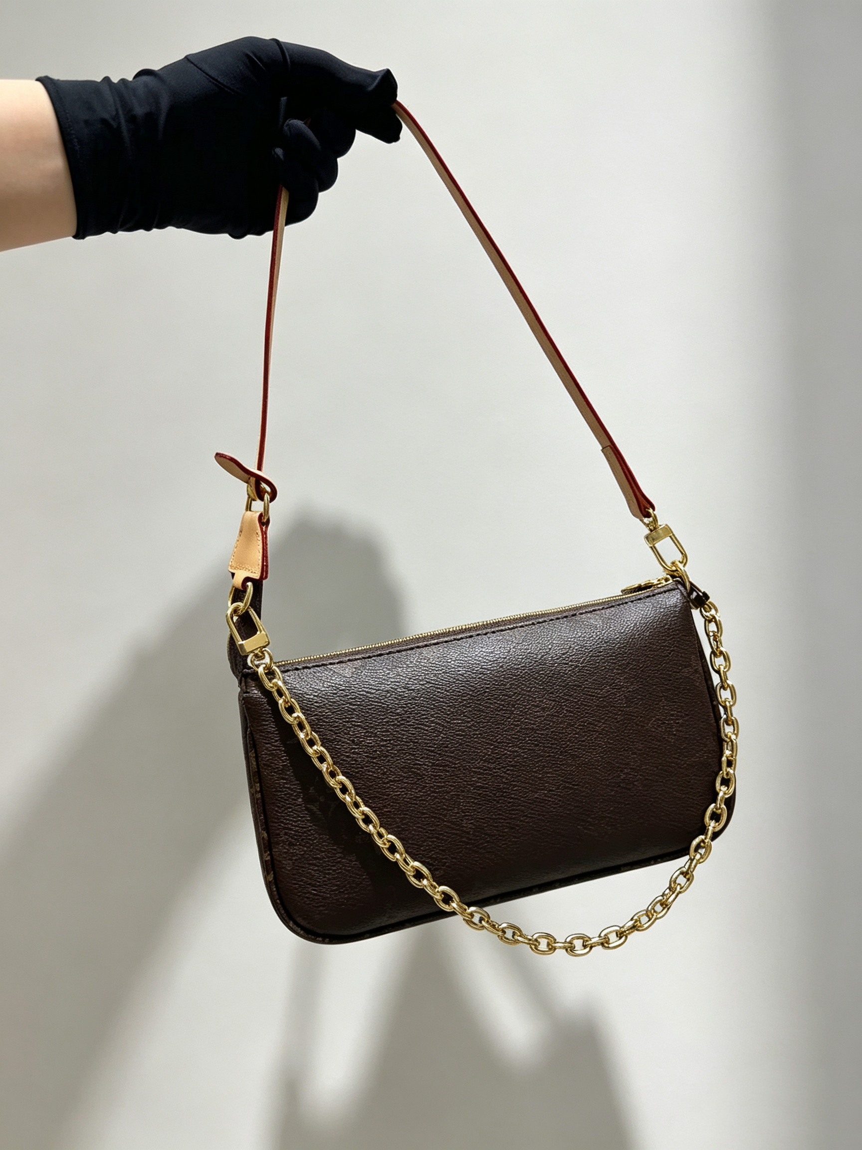 New liv pochette Underarm bags fashion brand designer bag tote bag Genuine leather design chain crossbody package clutch handbag evening bags wallet