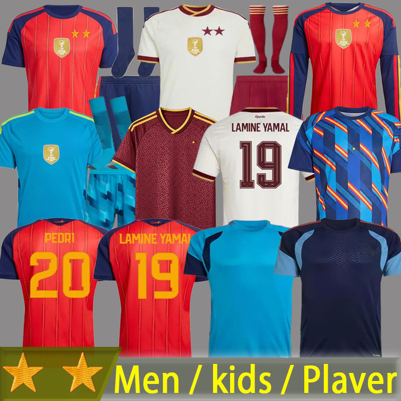 2026 Coupe du monde d'Espagne PEDRI LAMINE YAMAL Maillots de football PINO MERINO RODRIGO SERGIO M.ASENSIO FERRAN 25 26 Accueil Hommes long Kit e