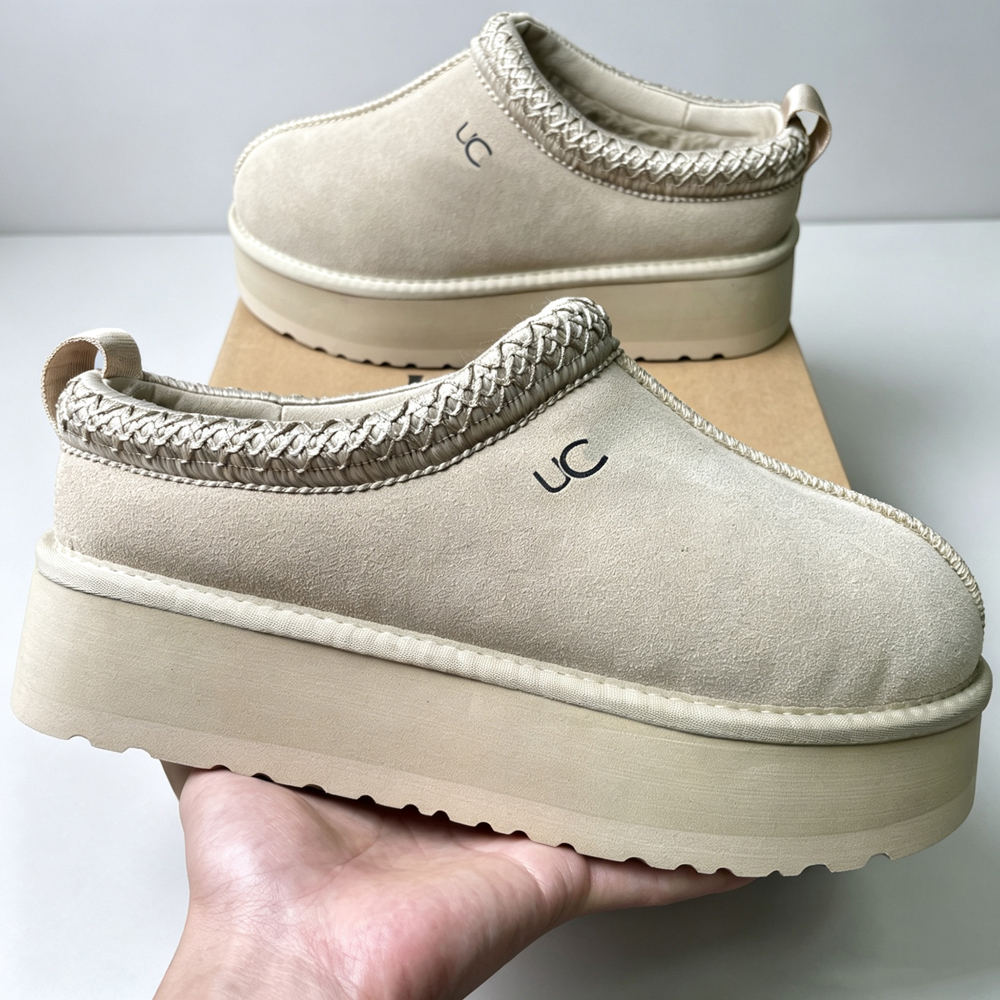 Tazz Slippers Tasman Women's Edge Thick Bottom Mule Slippers True Suede Thick Wool Lining Winter Backless Snow Anti slip Increased Sole Indo