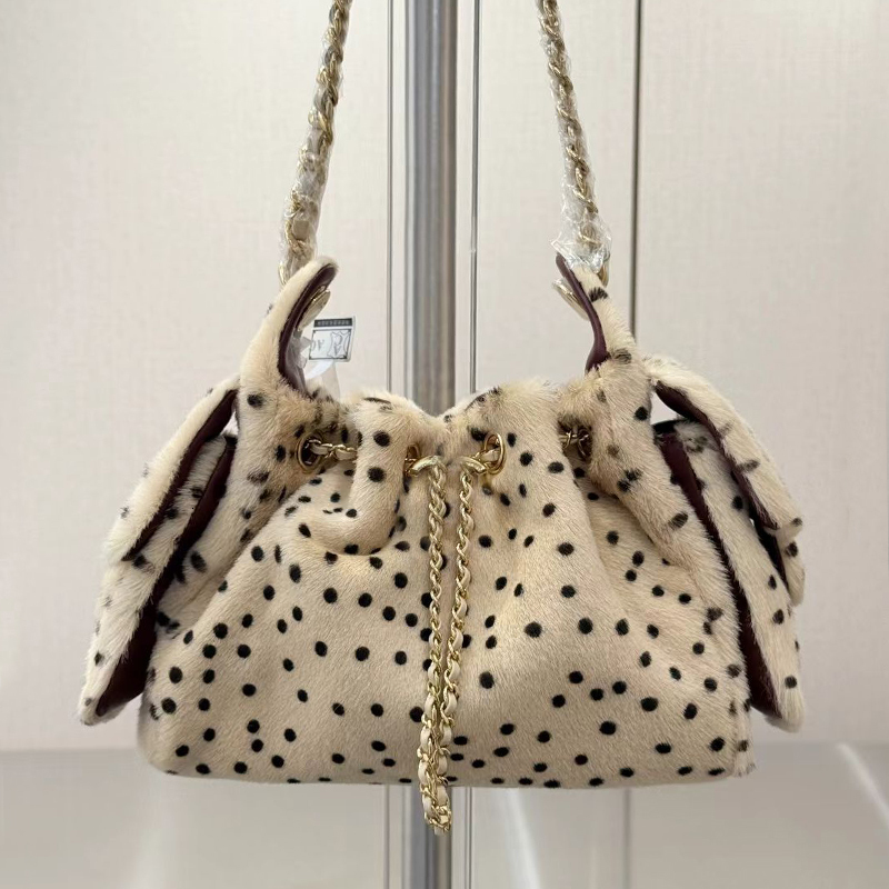 Mini seau de styliste en peluche avec 2 chaînes de poche, sac à bandoulière Hobo, 25 sacs à main en cuir, fourre-tout, petits sacs à main doux et