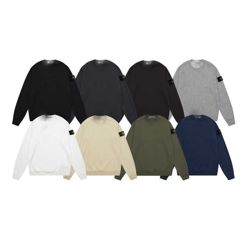 STO NE Round Neck Hoodie with Velvet Basic Solid Color Long Sleeve for Autumn and Winter Mens and Womens Versatile T260720