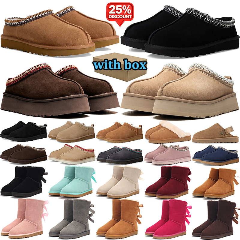 Avec boîte Livraison gratuite Femmes Hommes Hiver Tasman Tazz Style Bottines Élégantes Pantoufles Tissées Mules durables Confort Extérieur Intéri