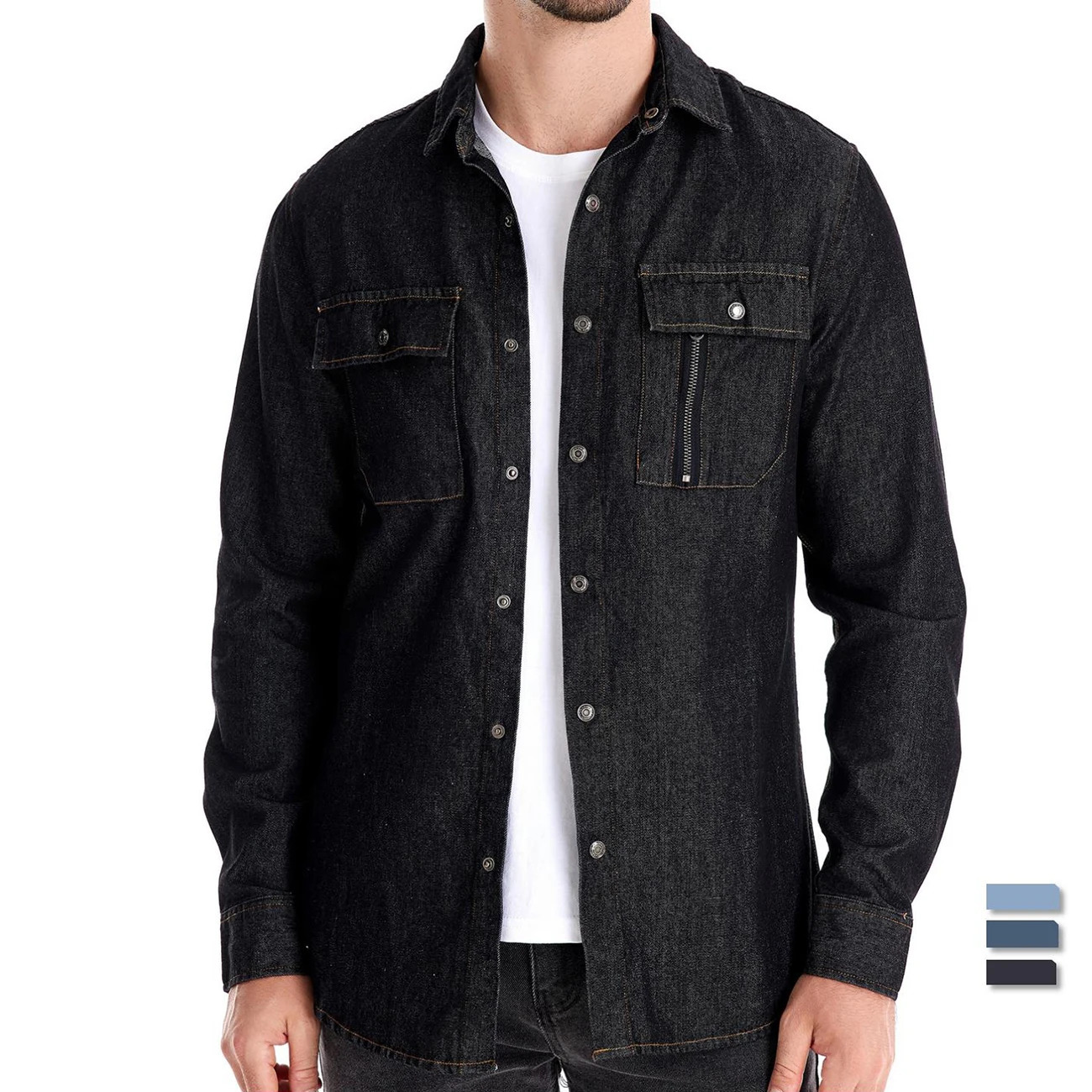 AIOPESON Mens 100 Cotton Denim Shirts Autumn Thick Cowboy High Quality Male Shirt Solid Color Button Casual Jeans 260713BANJIA