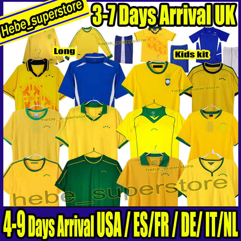 2026 Maillots Brasils 91 93 94 96 97 98 00 02 04 06 10 12 18 rétro Ronaldinho KAKA R. CARLOS camisa de futebol BraziLS maillot de football rétro