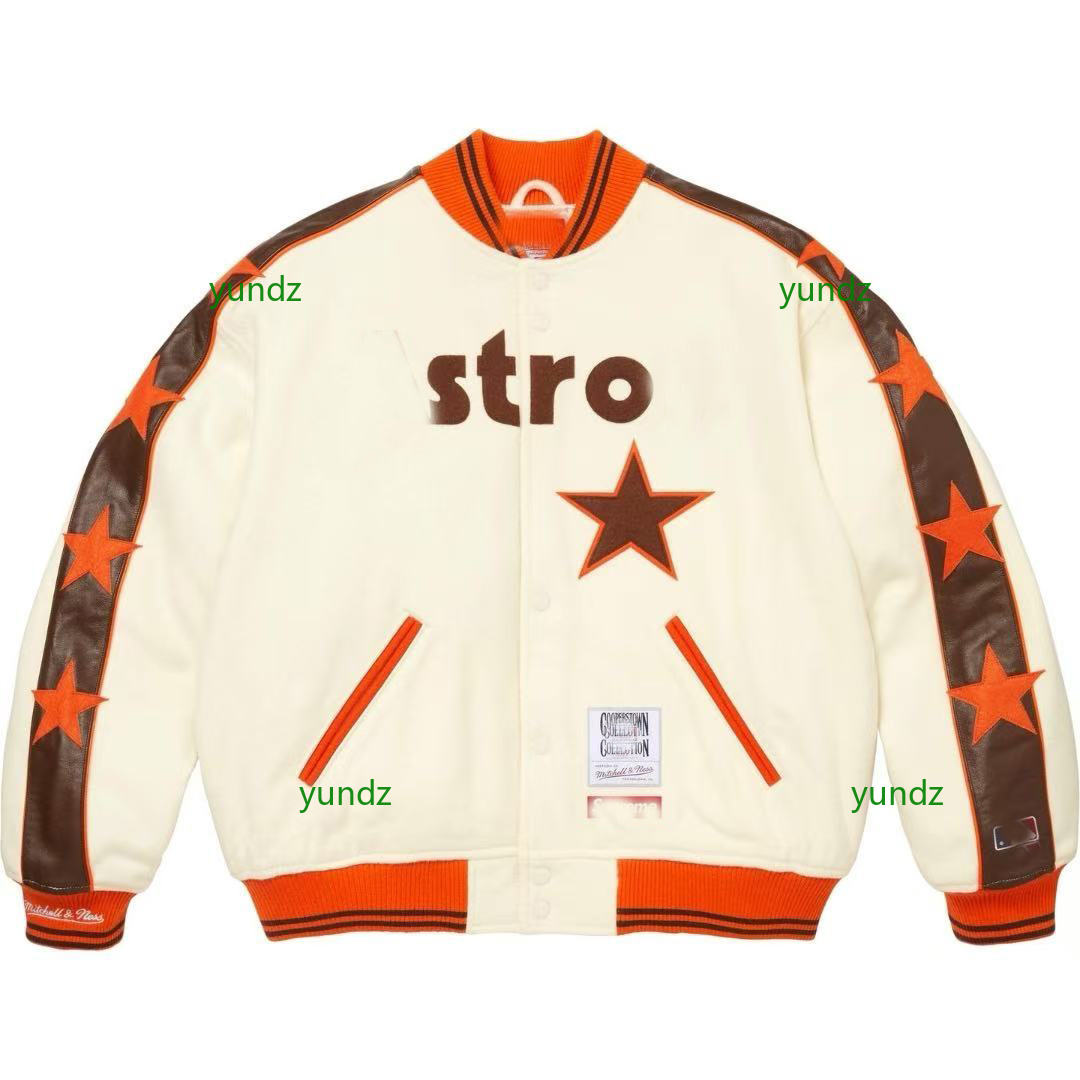 x MN SS26 WEEK13 eams Varsity Jacket Letter Embroidery Autumn Men Baseball Jackets Hip Hop Loose Bomber Coats