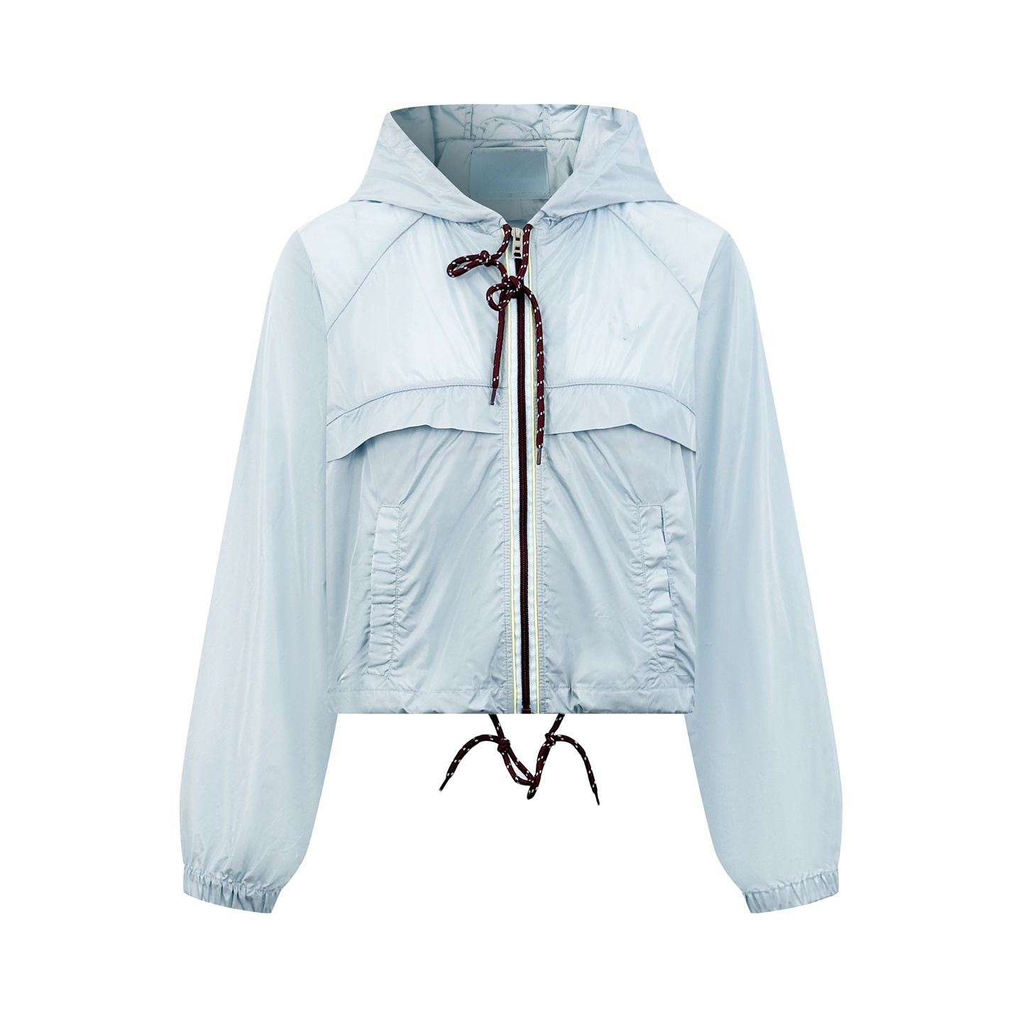 P Veste courte respirante avec cordon de serrage de couleur contrastée pour printemps et été