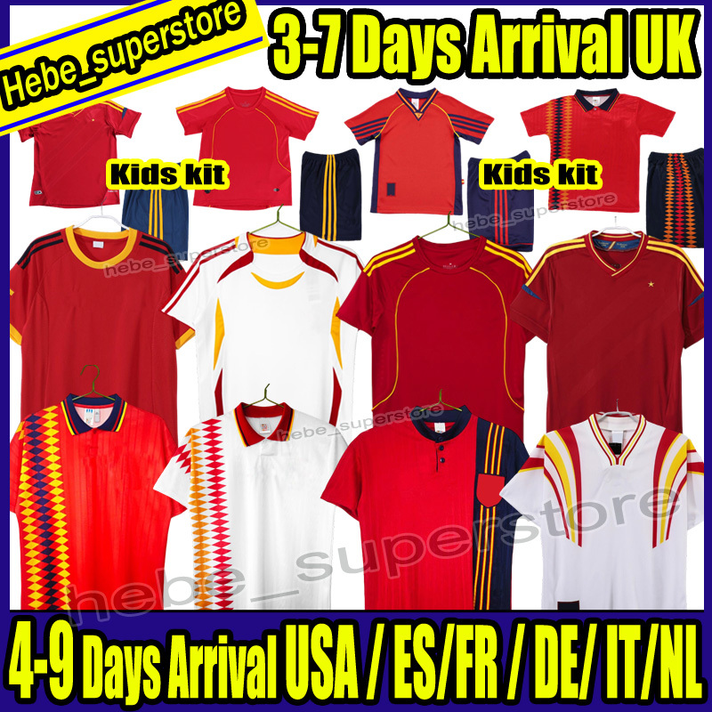 Rétro classique 2010 Maillots de football Espagne 1994 1996 98 2000 02 08 10 12 14 18 20 22 Camiseta TORRES RAUL XAVI Hierro LUIS ENRIQUE CASILLA