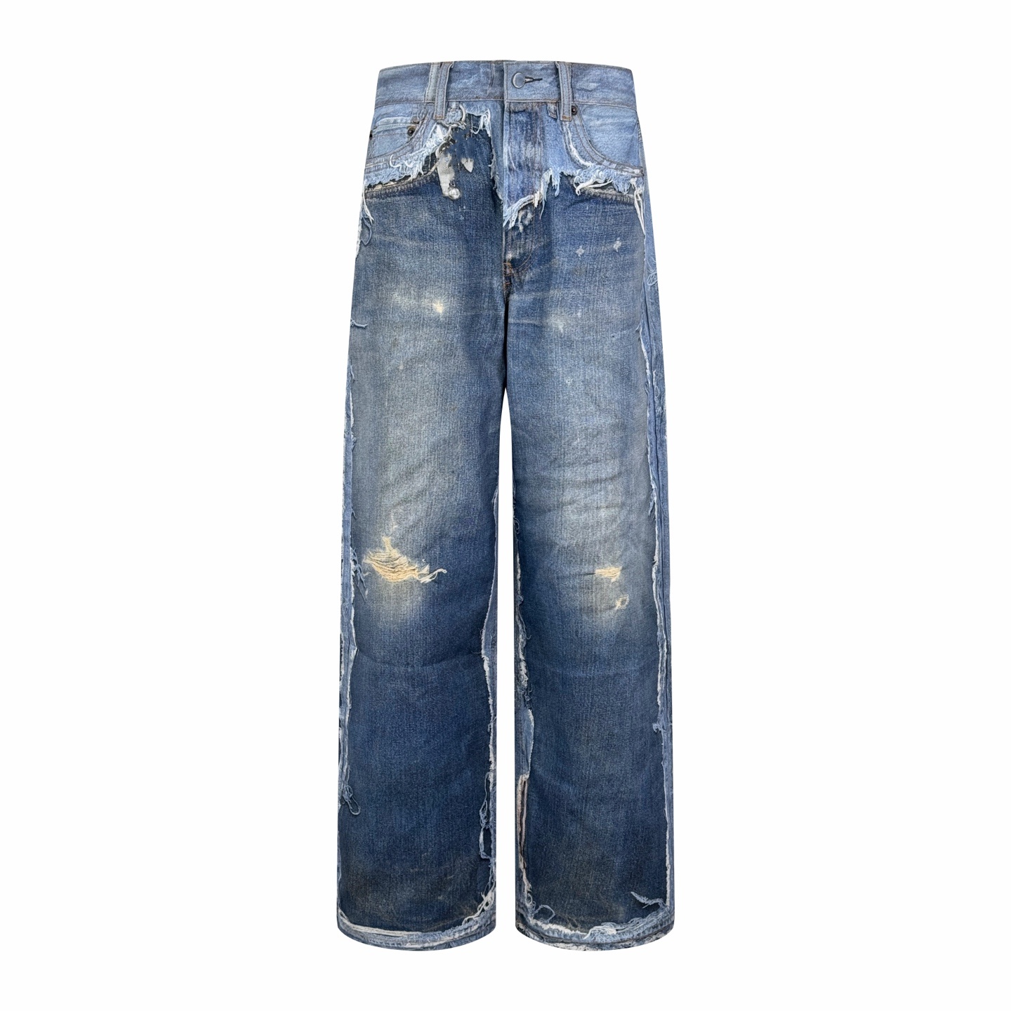 New Ac fashion 3D optical illusion effect men's and women's matching jeans