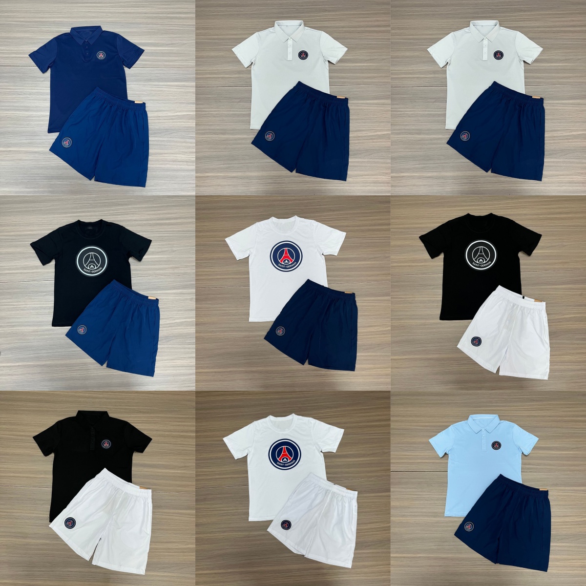 Men's Tracksuits Polo Shirt Paris Print 2 Piece Casual Outfit, Crew Neck Short Sleeve T-Shirt Shorts Matching Sets, Multi Color Daily Summer We