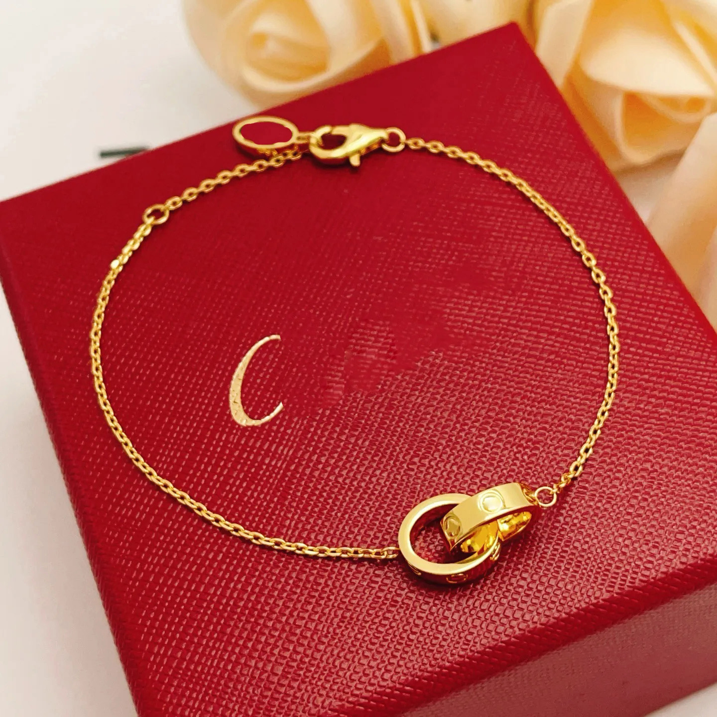 bracelet luxury bracelet designer for women jewelry designer bicyclo jewelry women diamonds metal chain thin letter pendant charm Christmas gifts