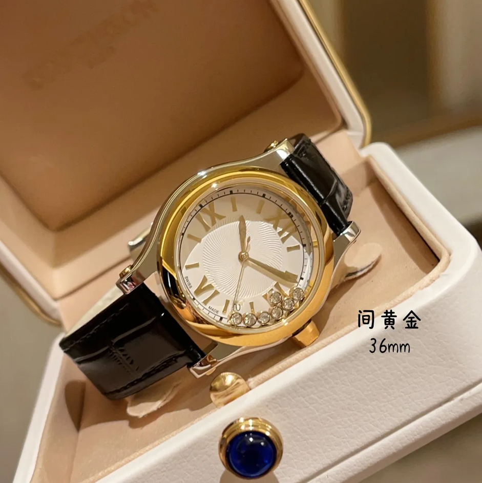 Women CHOPARDity HAPPY DIAMONDS designer Quartz movement Diamond encrusted Watch Full Metal High Quality Automatic watches women's precious sto